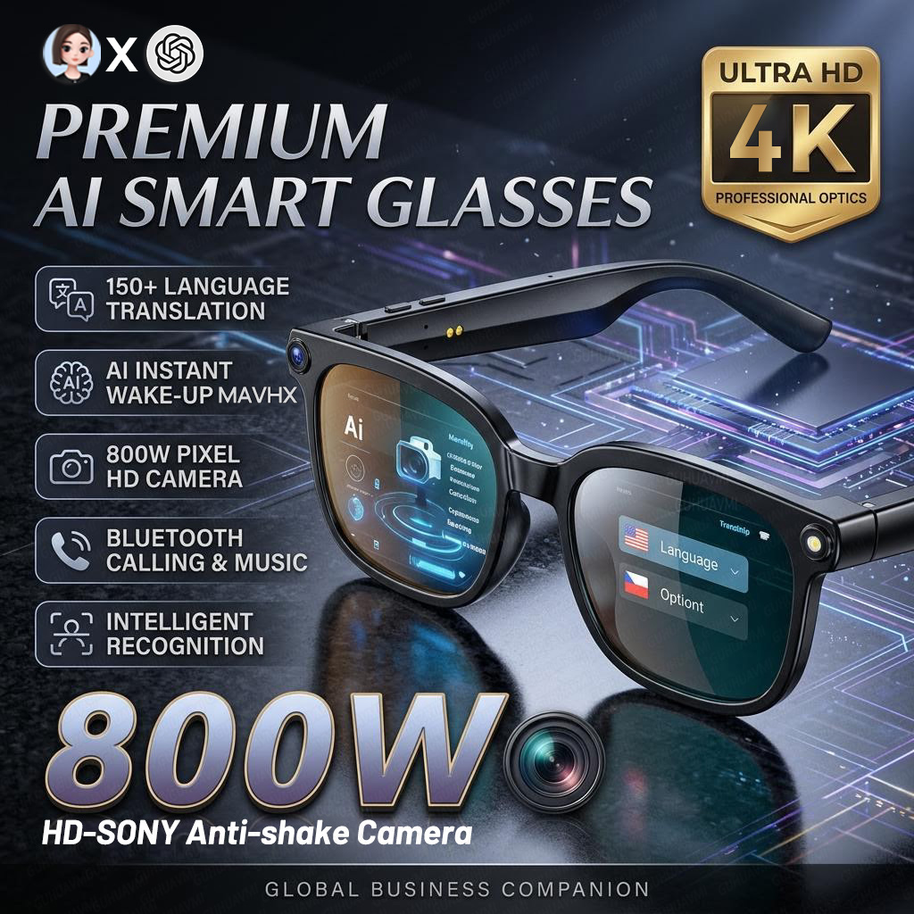 Smart Glasses Lens - Occhiali Smart 4K 8MP 2026 da