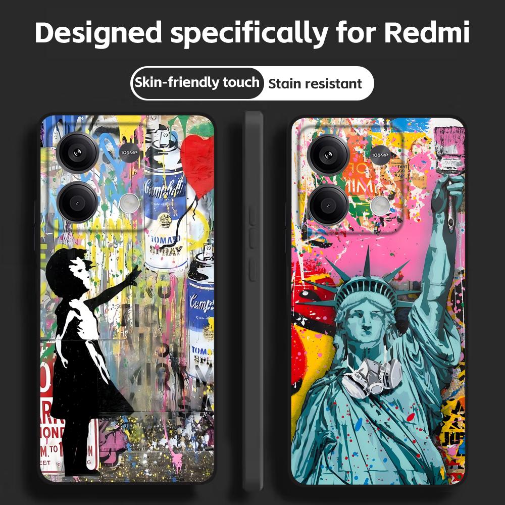Xiaomi Redmi Note 14 - Custodia per telefono Banksy Graffiti Art