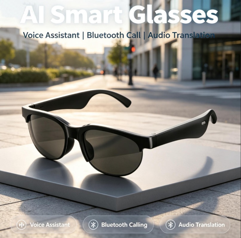 Smart Glasses Lens - Occhiali Bluetooth Intelligenti, Occhiali da Sole