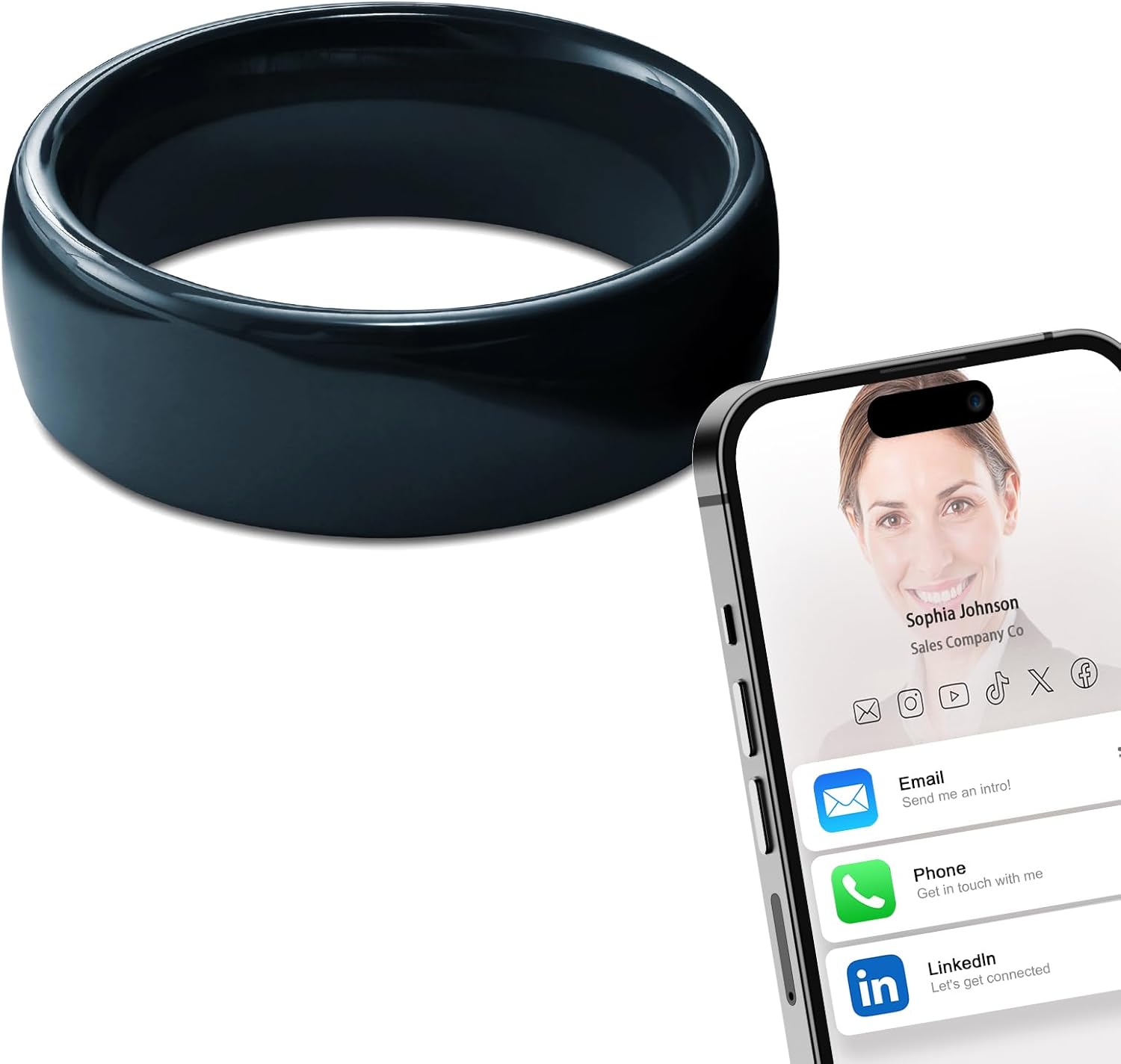 Smart Ring Nfc Pay - Anello intelligente in ceramica completa NFC